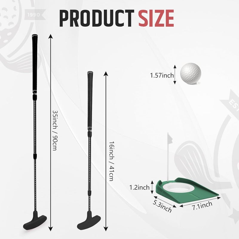 MultiOutools Golf Putters for Men and Women, 2 Pack Adjustable Golf Club Sets with 6 Balls & 2 Flag Cups, Two-Way Mini Putters Training Clubs for Children, Teenagers, Adults - Image 3